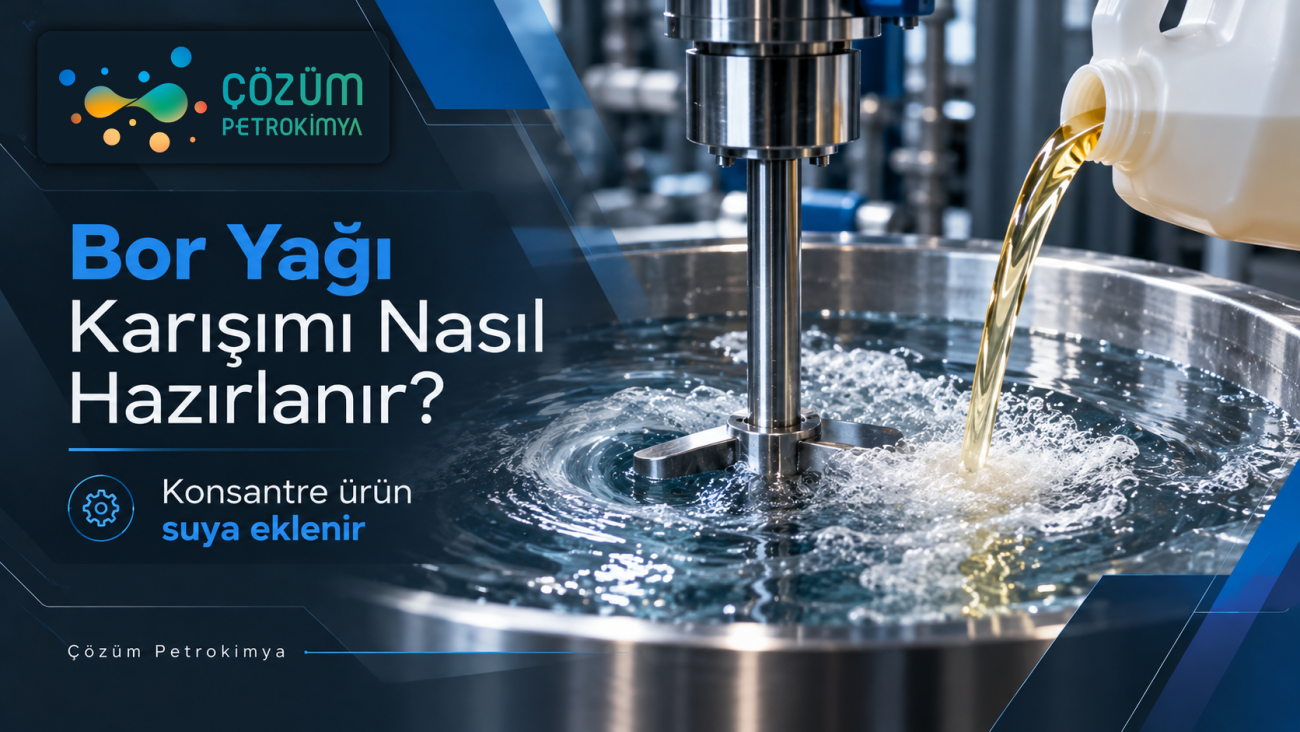 Çözüm Petrokimya bor yağı emülsiyon hazırlama, konsantre ürünün suya eklenmesi